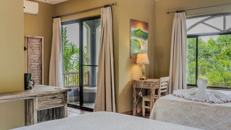 La Jolla de Guasacate, hilltop boutique hotel in Popoyo, Nicaragua – Double Queen with Ocean View room balcony with garden view